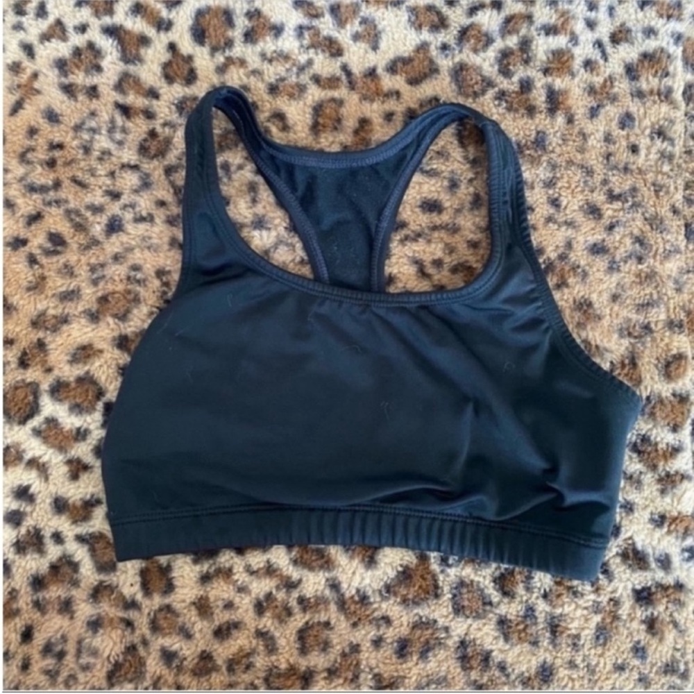 Women's Black Prospirit Razorback Cotton Sports Bra Size Small